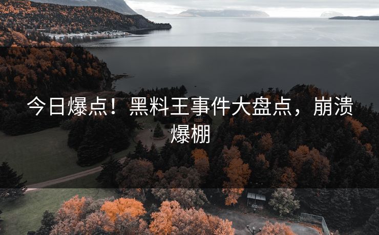 今日爆点！黑料王事件大盘点，崩溃爆棚