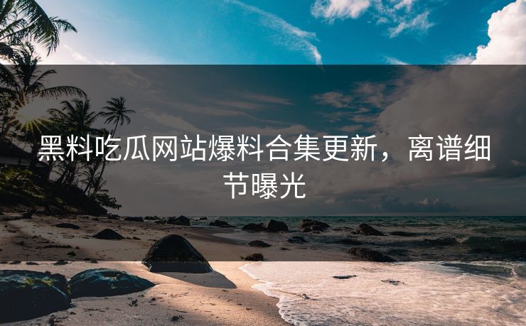 黑料吃瓜网站爆料合集更新，离谱细节曝光