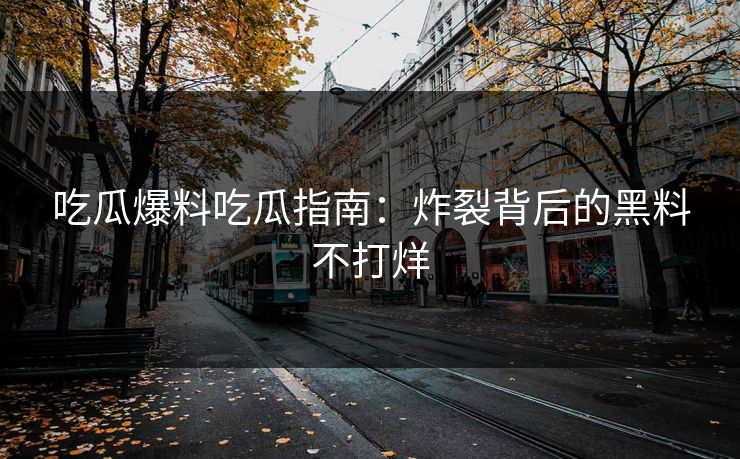 吃瓜爆料吃瓜指南：炸裂背后的黑料不打烊