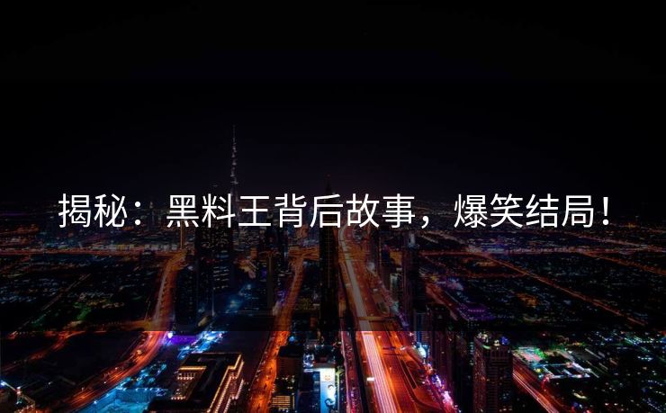 揭秘：黑料王背后故事，爆笑结局！