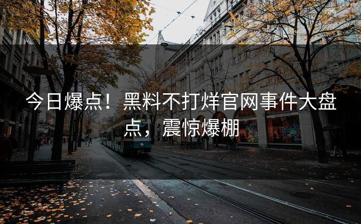今日爆点！黑料不打烊官网事件大盘点，震惊爆棚