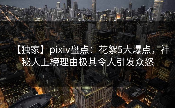 【独家】pixiv盘点：花絮5大爆点，神秘人上榜理由极其令人引发众怒