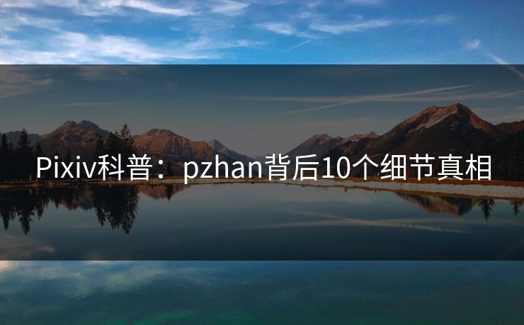 Pixiv科普：pzhan背后10个细节真相